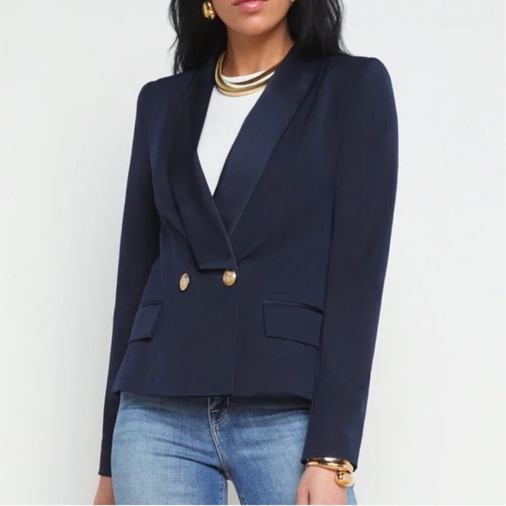 L’Agence Imogen Satin Lapel Blazer Size 0